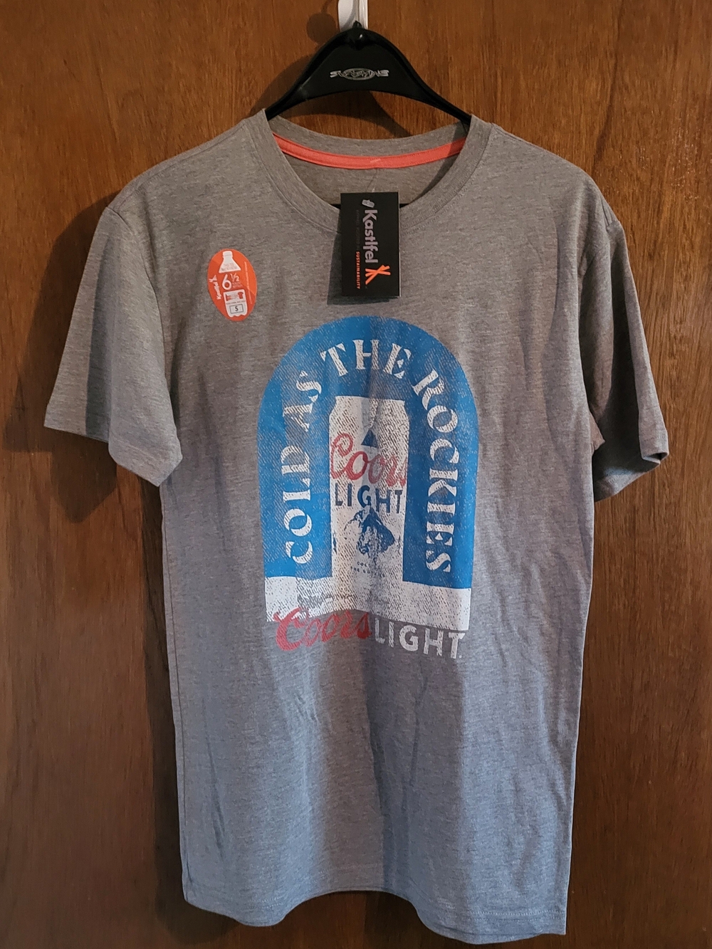 Gray Coors Light Graphic Tee - Men. Made In USA With Recycled Milk Cartons